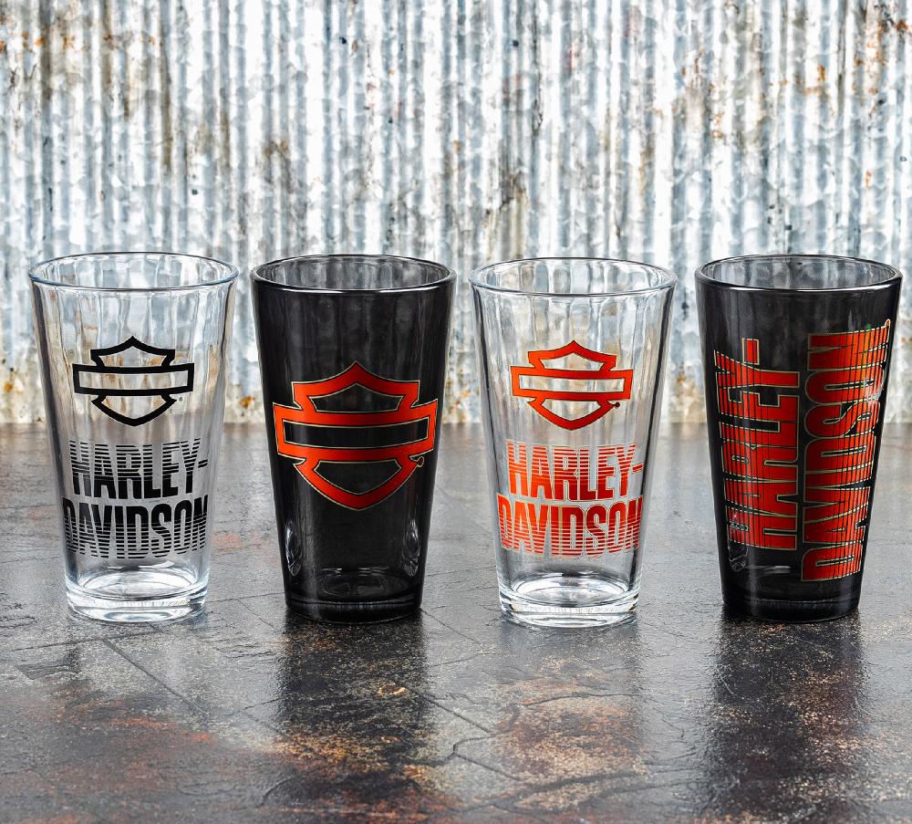 Harley Pint Glass Set Of 4