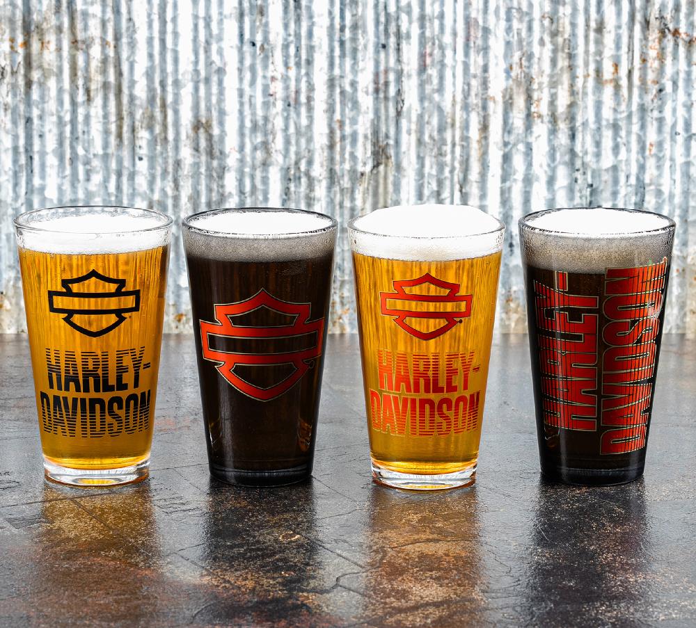 Harley Pint Glass Set Of 4