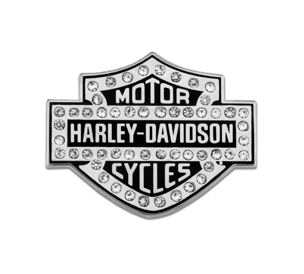 harley Rhinestone Text Bar & Shield Pin