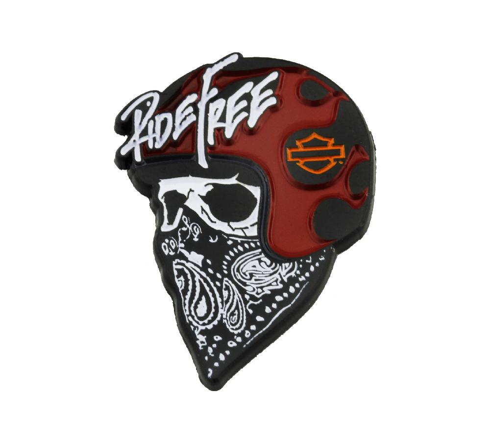 harley Ride Free Skull Pin