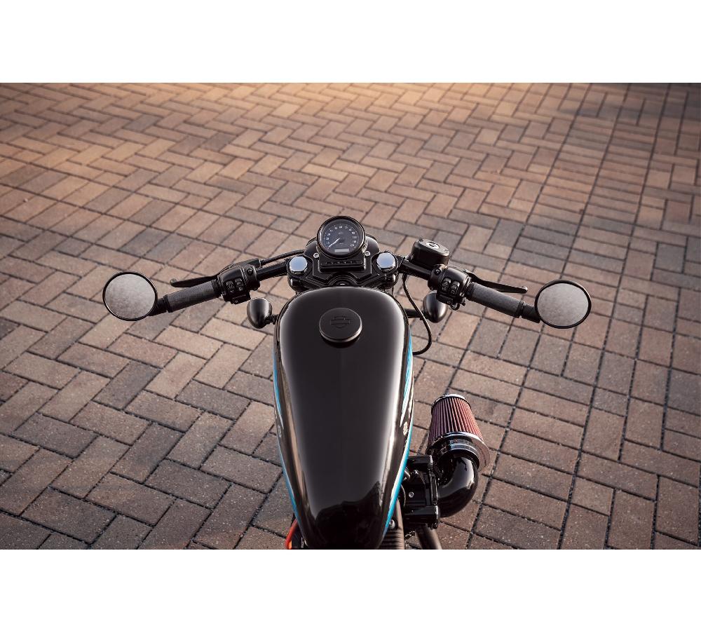 Harley Round Bar End Mirror - Left