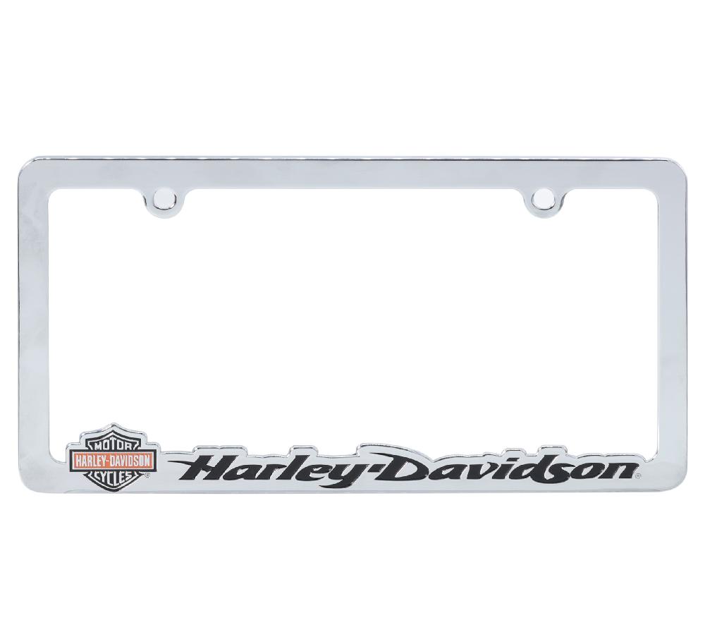 Harley Script Chrome Auto License Frame