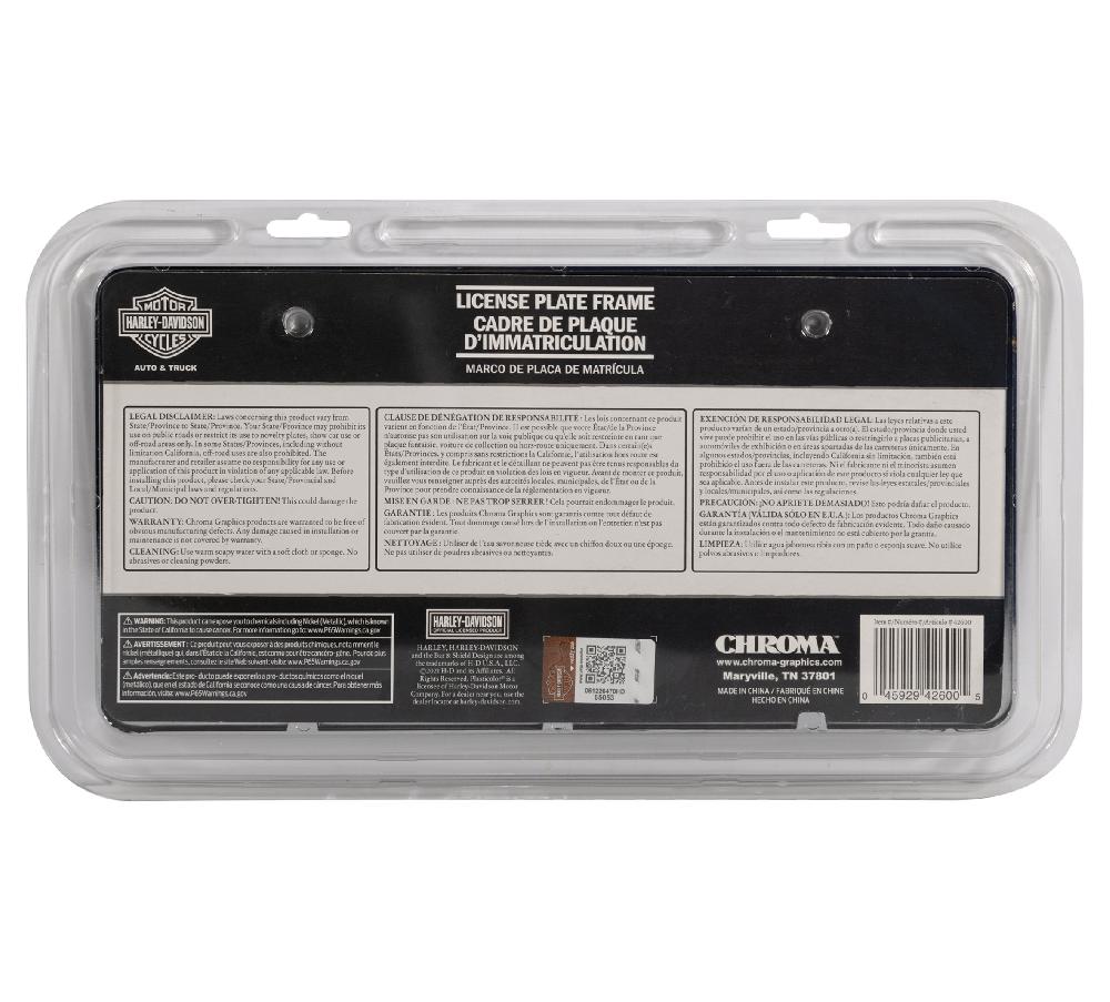 Harley Script Chrome Auto License Frame