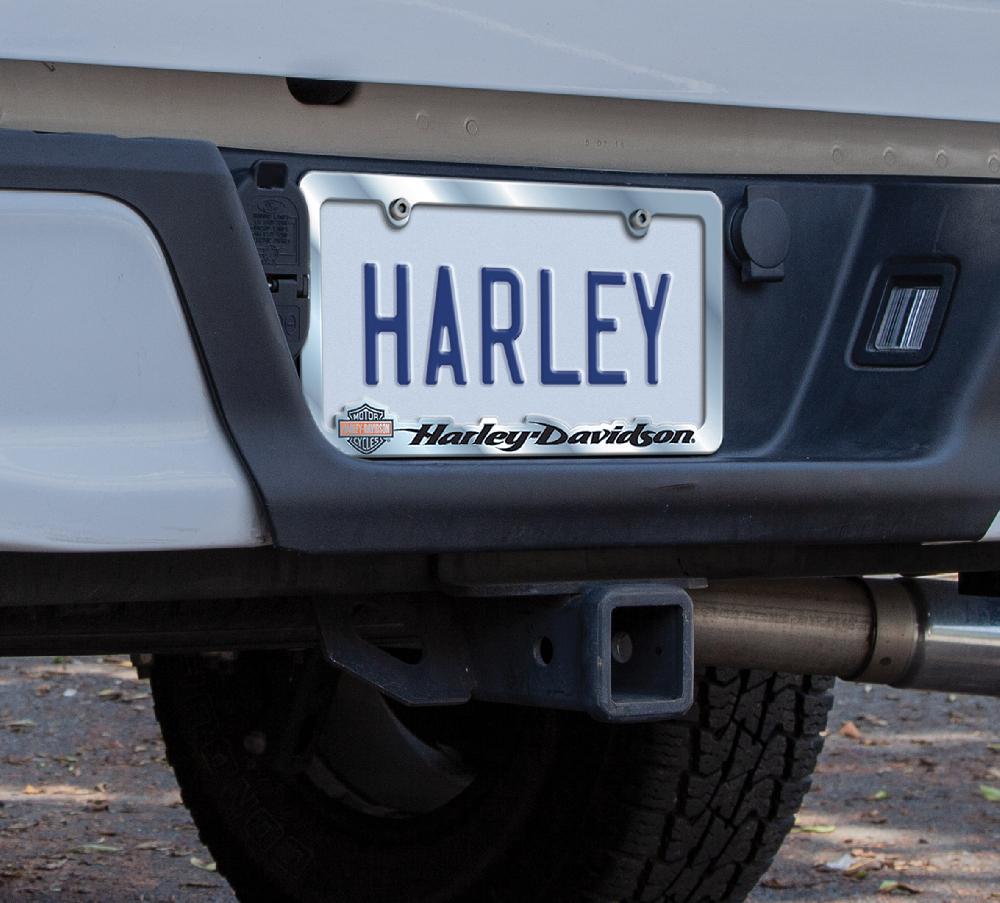 harley Script Chrome Auto License Frame