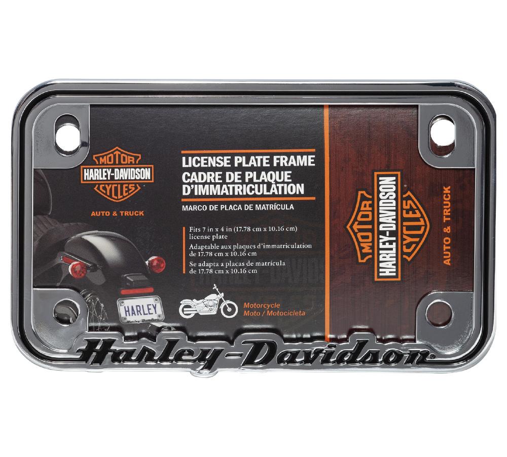 Harley Script Chrome Motorcycle License Frame