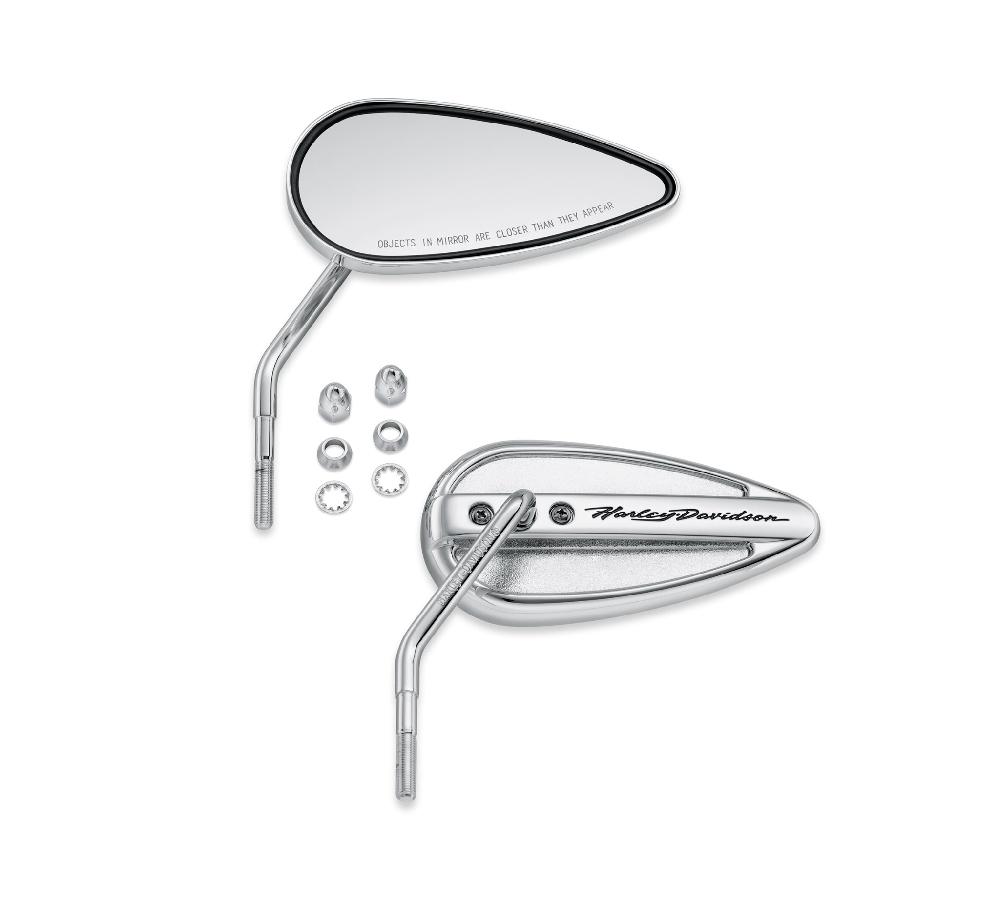 harley Script Teardrop Mirrors