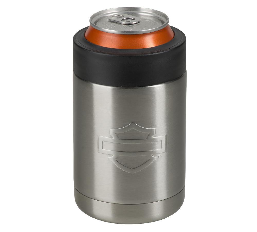 harley Silhouette Bar & Shield Stainless Can Cooler