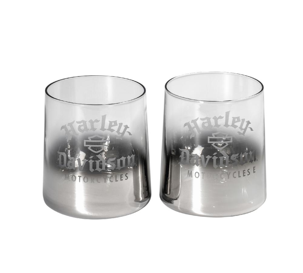 harley Silver Ombre Rocks Glass Set of 2