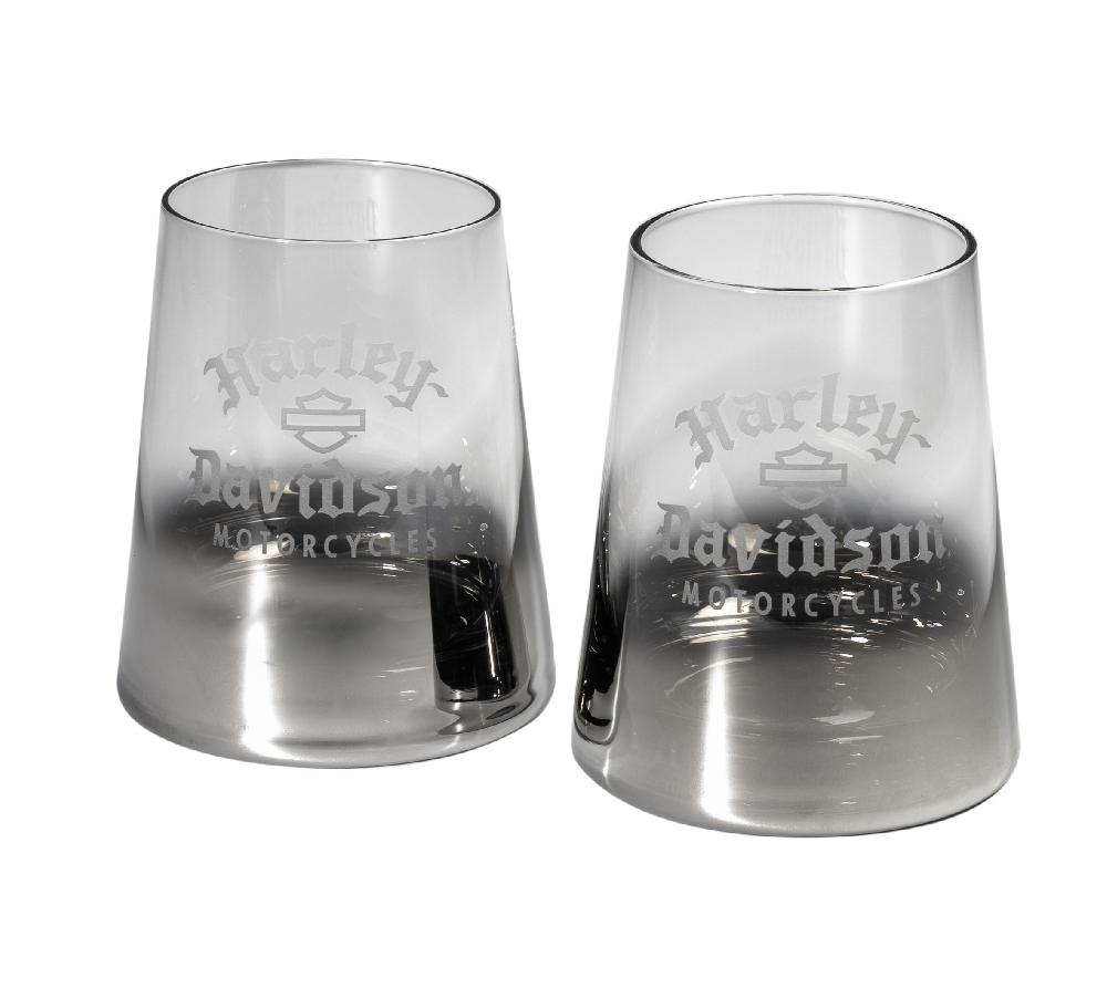 harley Silver Ombre Stemless Wine Glass Set of 2