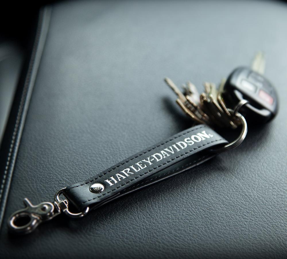 Harley Skull Design Black Strap Key Chain