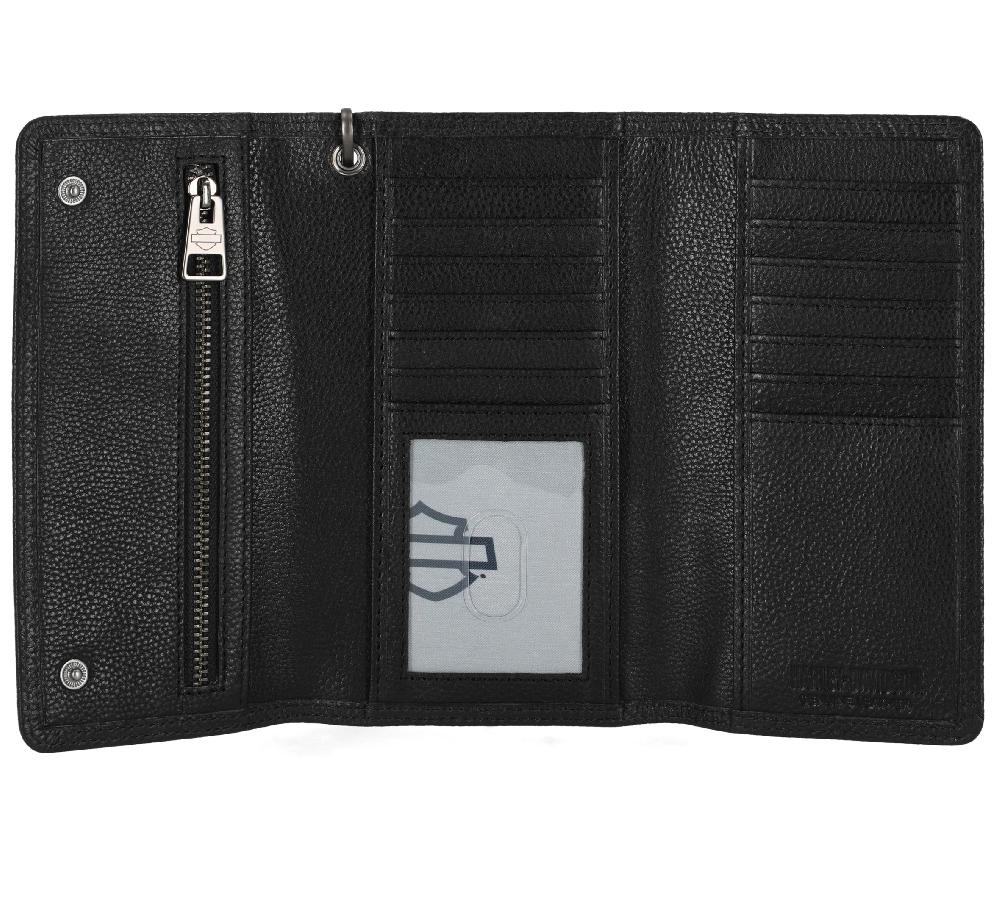 Harley Skull Embossed Trucker Chain Wallet