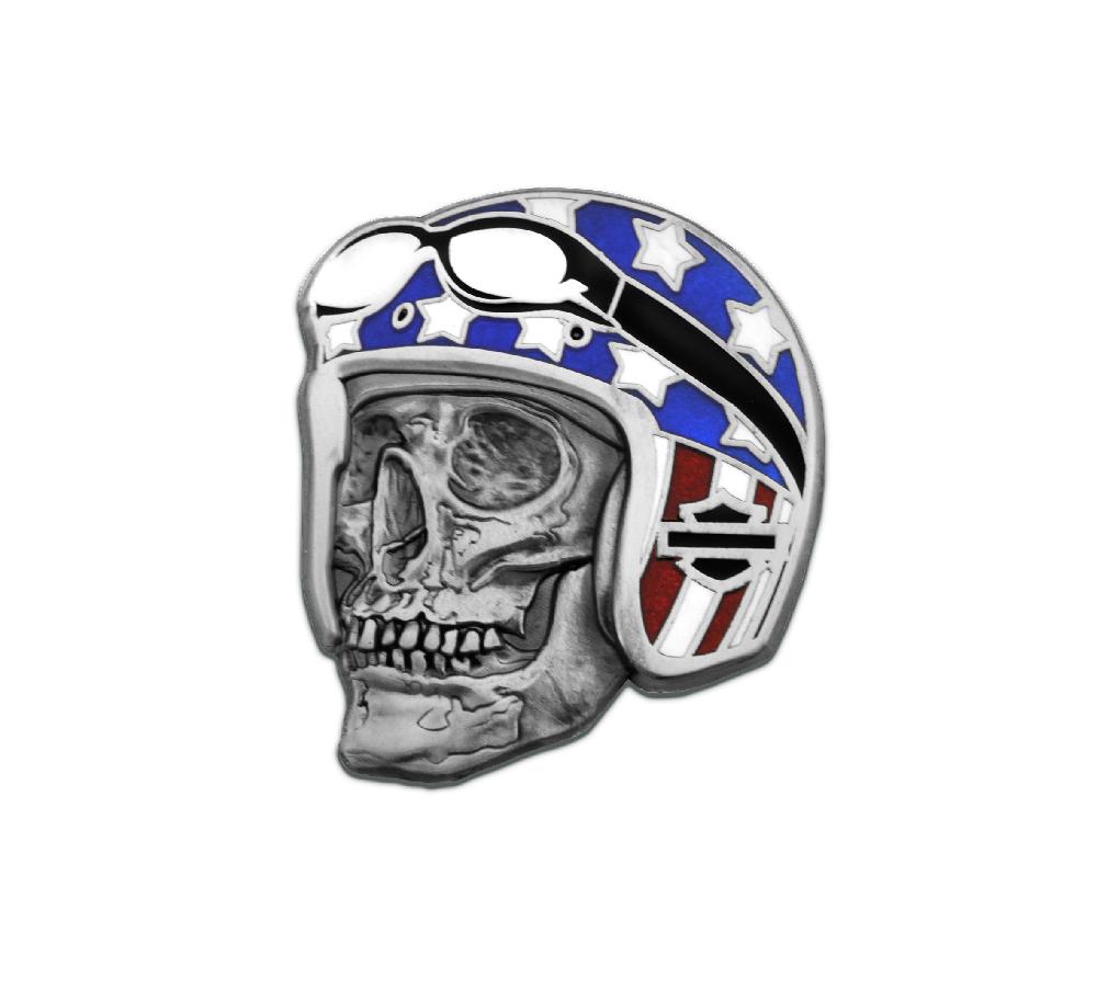 Harley Skull Flag Pin