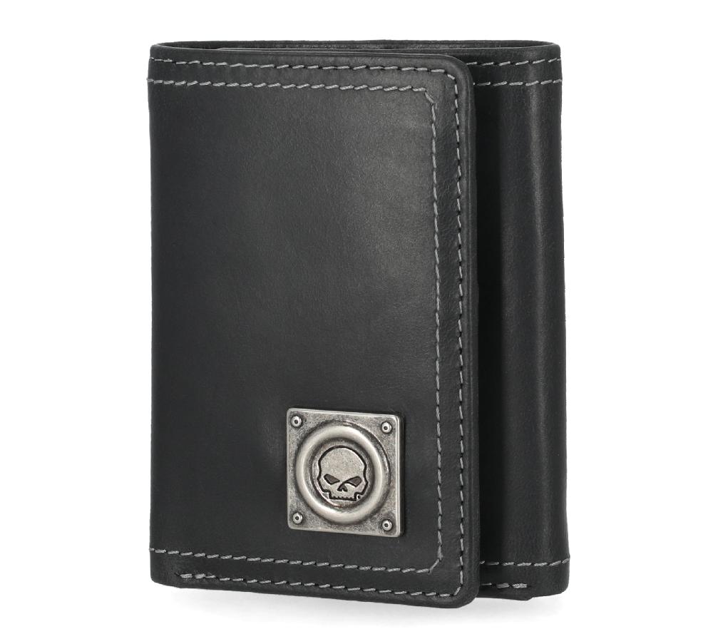 Harley Skull Stich Trifold Wallet