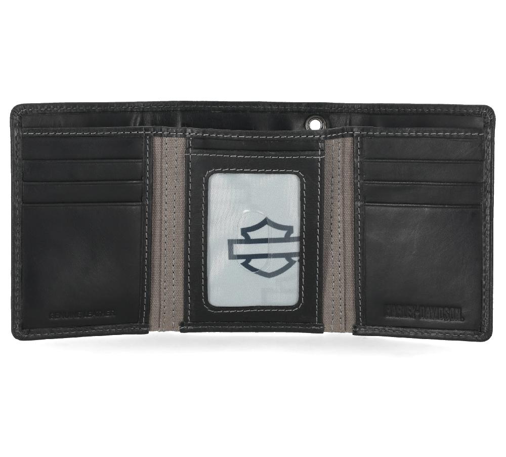 Harley Skull Stich Trifold Wallet