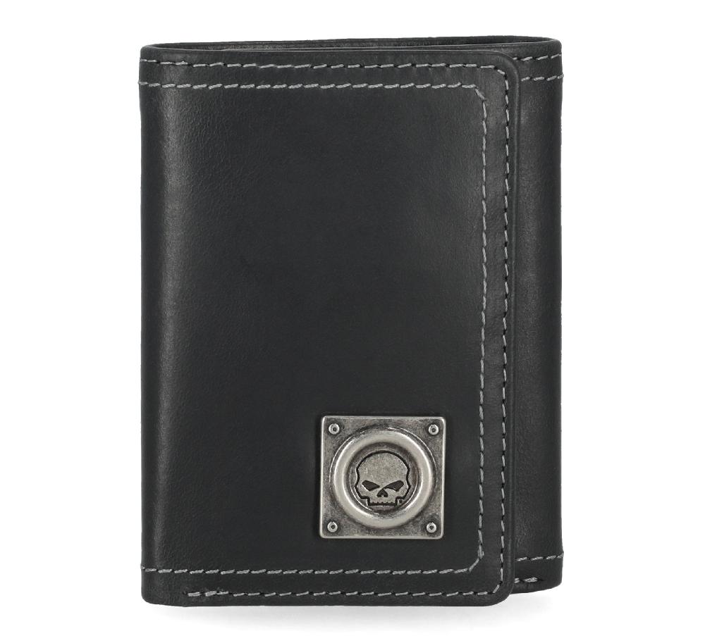 harley Skull Stich Trifold Wallet