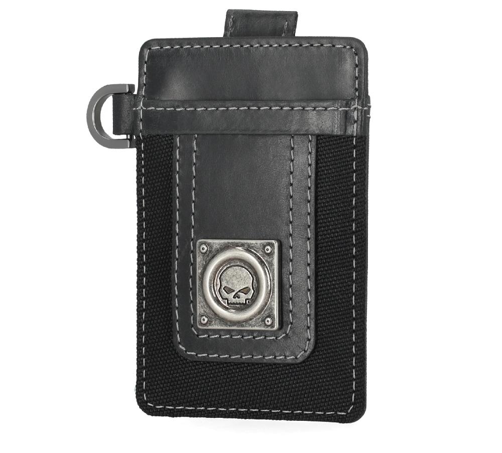 Harley Skull Stitch Card Case Wallet
