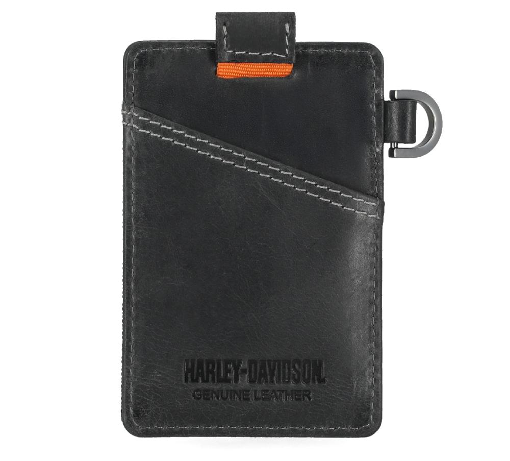 Harley Skull Stitch Card Case Wallet