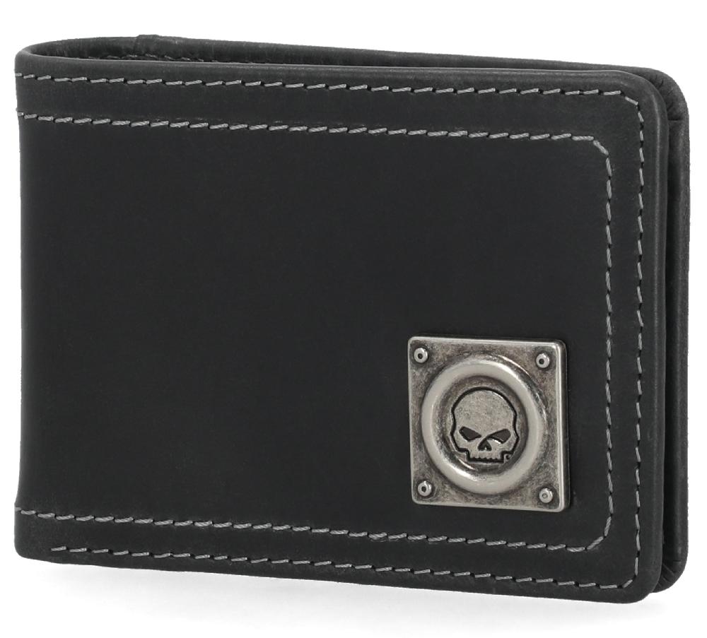 Harley Skull Stitch Front Pocket Wallet