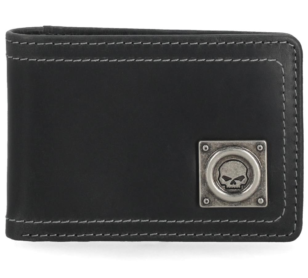 harley Skull Stitch Front Pocket Wallet