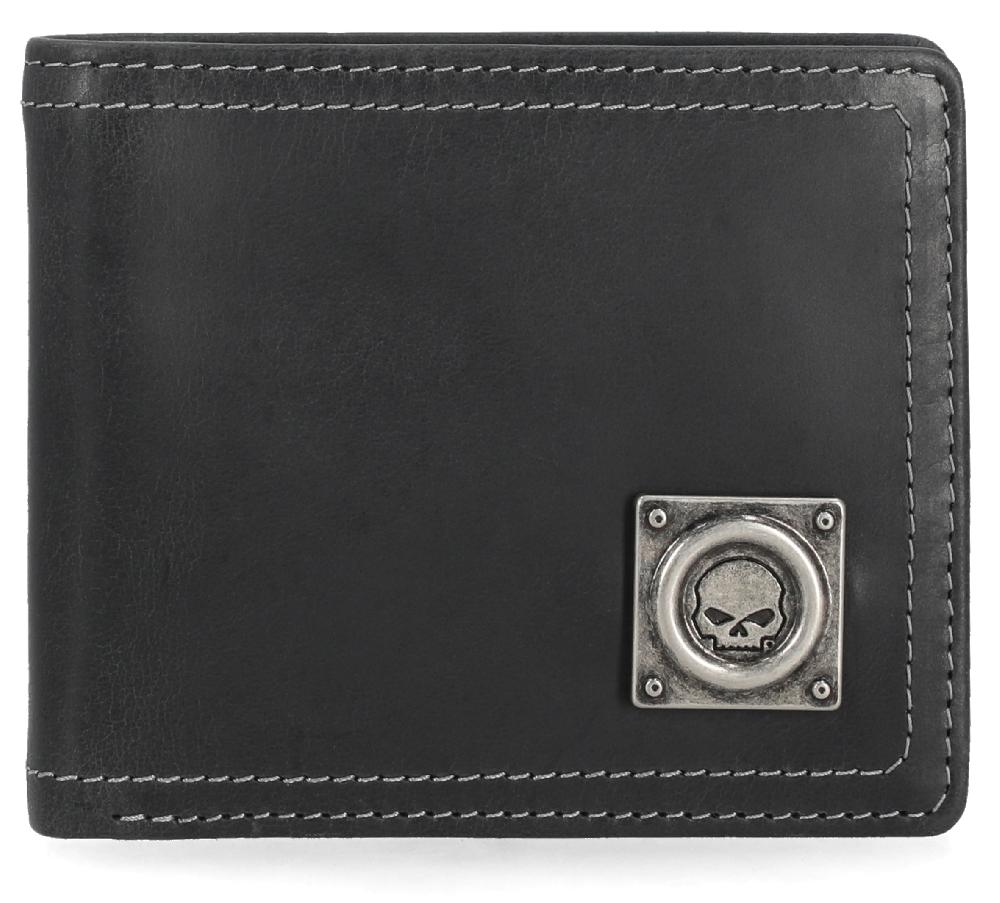 harley Skull Stitch Passcase Wallet