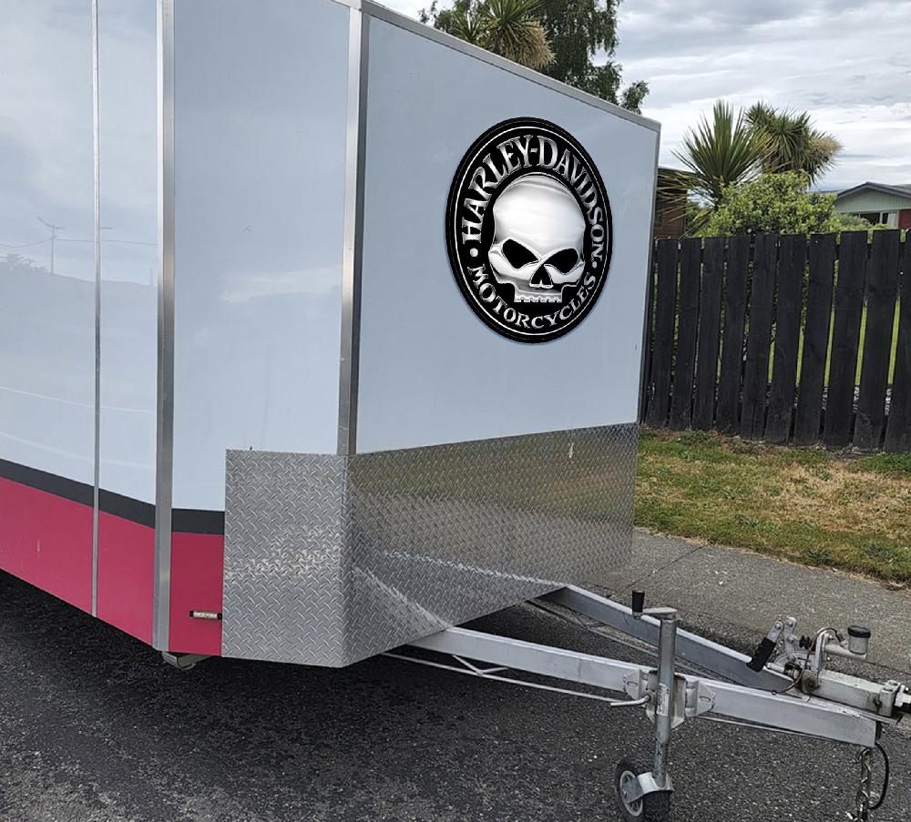 Harley Skull Trailer Decal