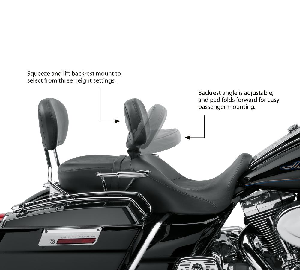 Harley Smooth Leather Rider Backrest