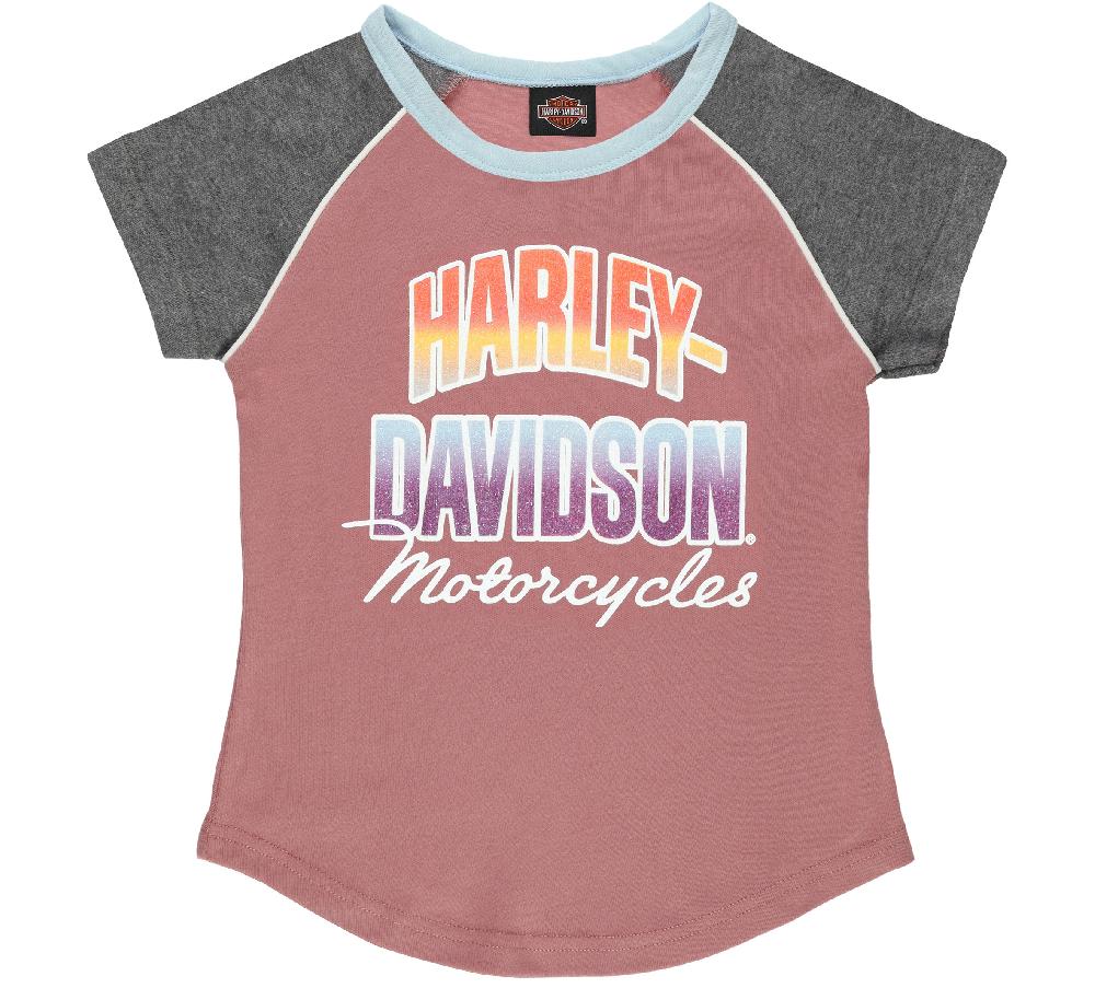 harley Tee - Toddler Girls Short Sleeve Raglan Rib