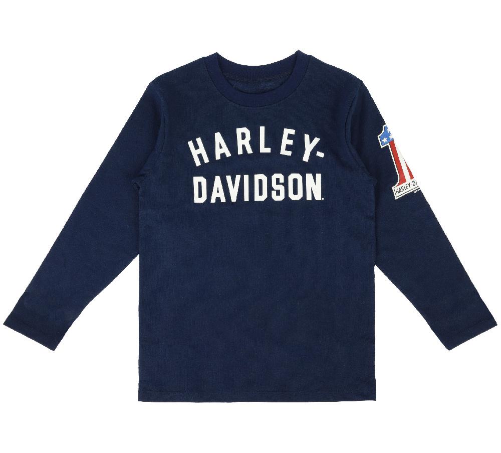Harley Toddler Boy's # 1 Long Sleeve Tee
