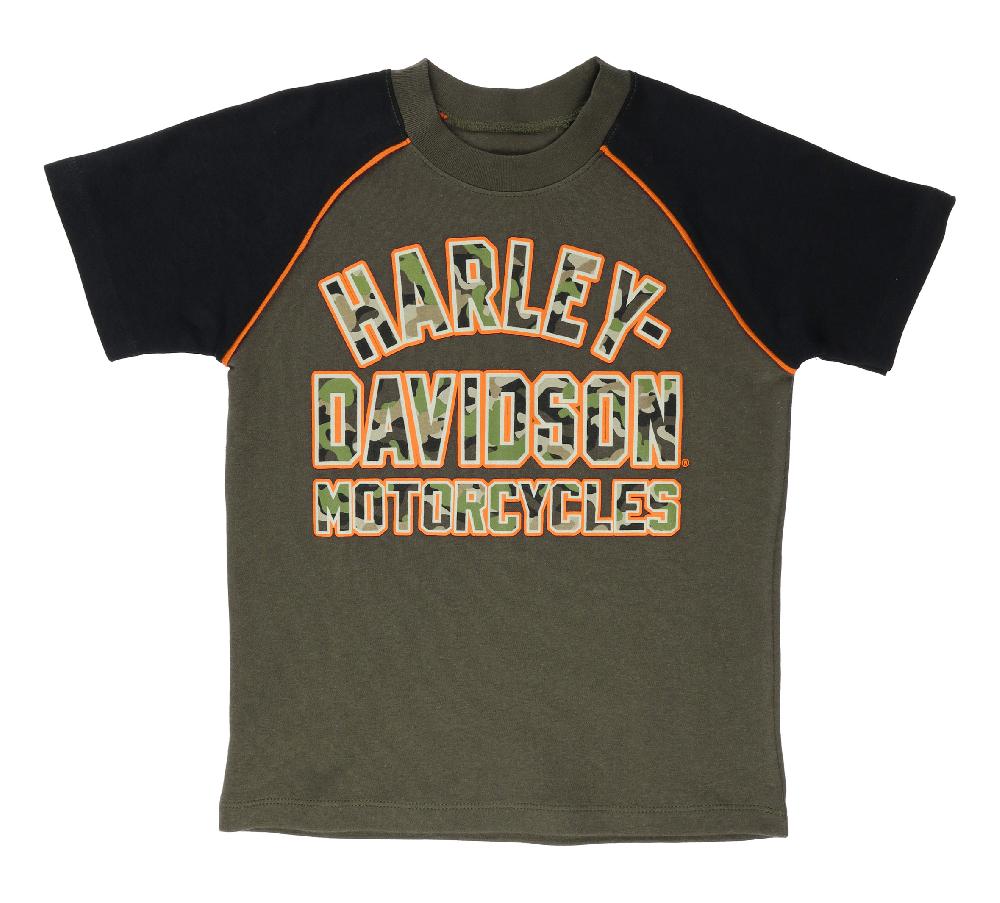 harley Toddler Boys Camo Raglan Tee