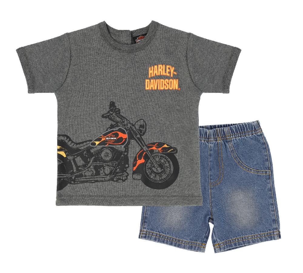 Harley Toddler Boys Denim Short Set