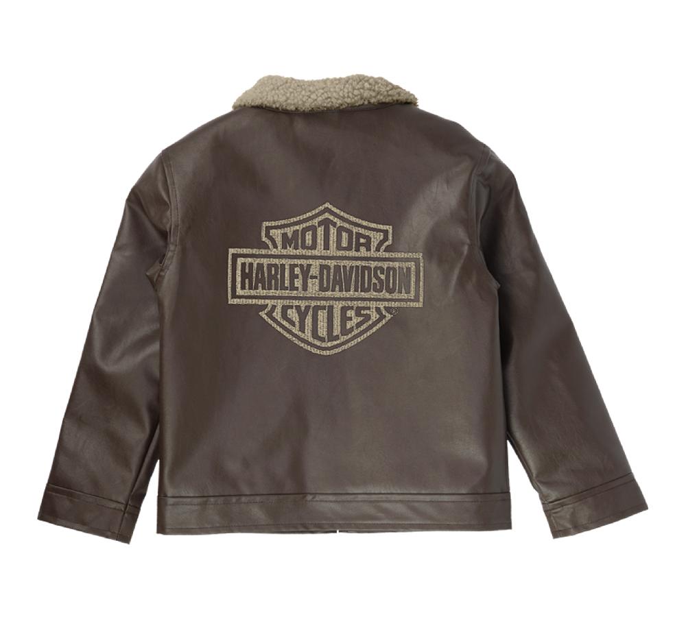 Harley Toddler Boys Faux Leather Sherpa Jacket