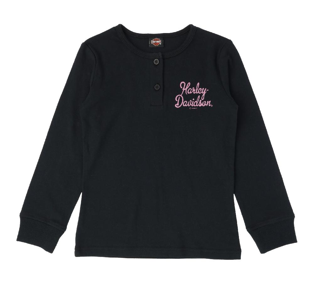 Harley Toddler Girls Long Sleeve Henley