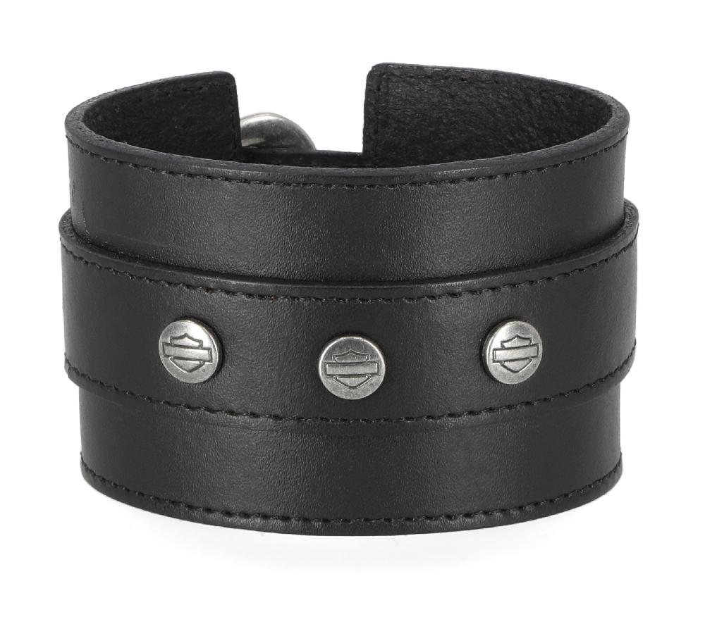harley Wide Leather Cuff