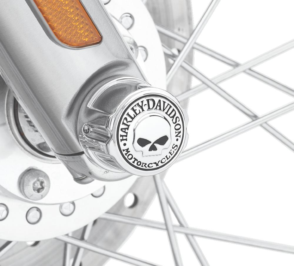 Harley Willie G Skull Front Axle Nut Covers