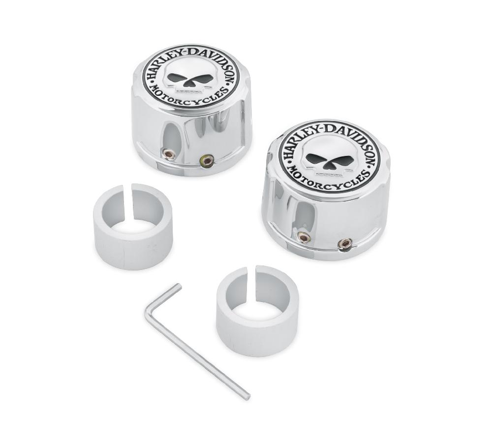 harley Willie G Skull Front Axle Nut Covers