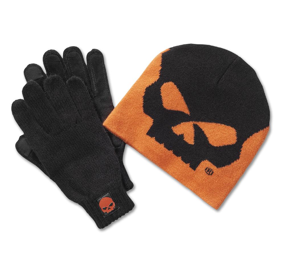 harley Willie G™ Skull Beanie and Glove Gift Set
