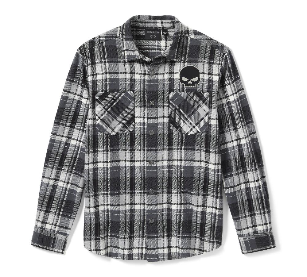 harley Willie G™ Skull Plaid Long Sleeve Shirt