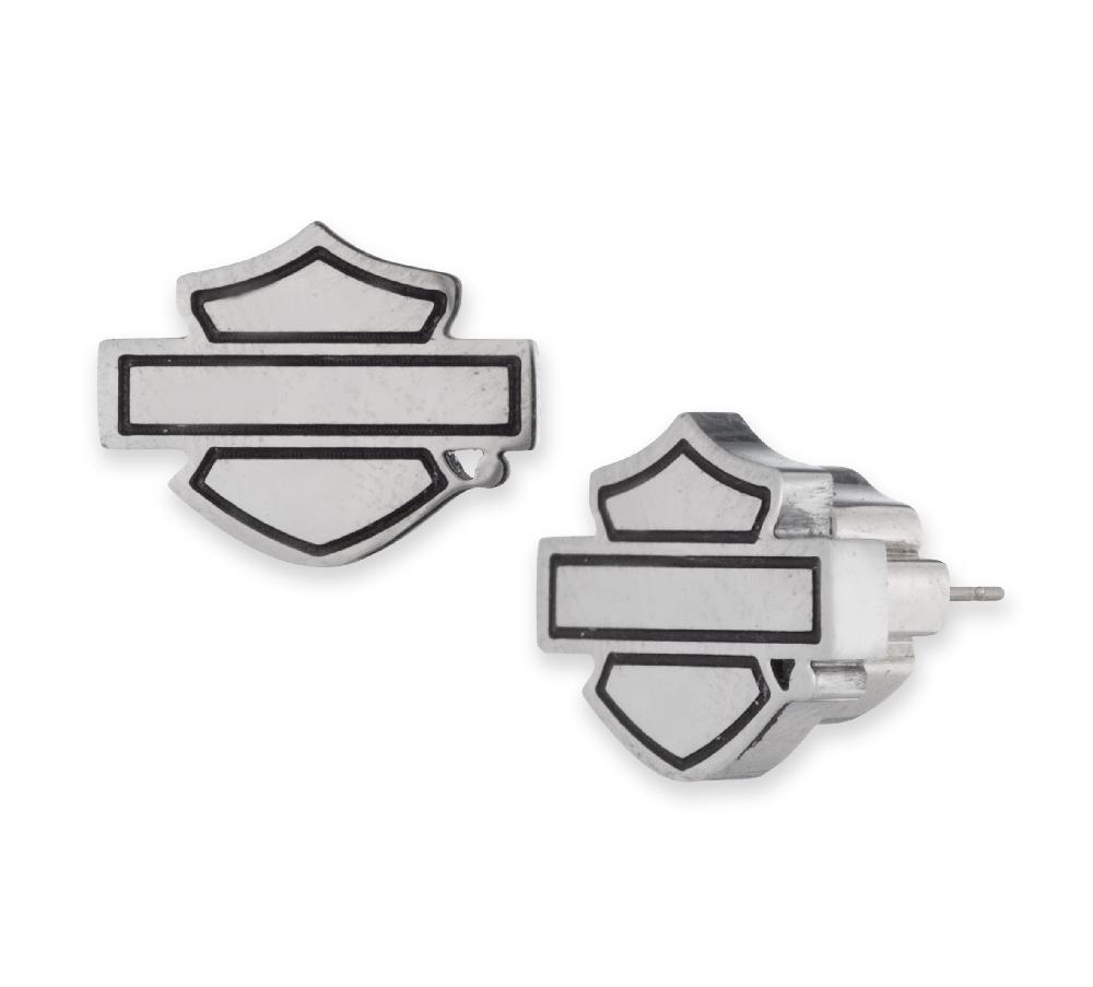 harley Women's 11MM Bar & Shield Stud Earrings