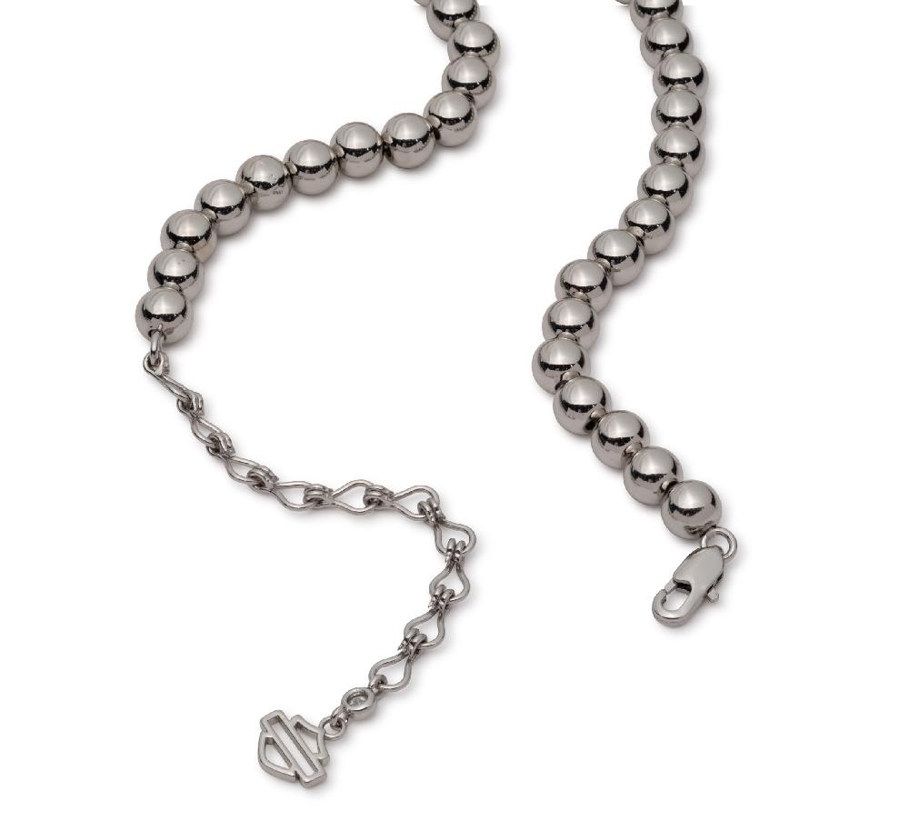Harley Women's 16" Bar & Shield Bead Toggle Necklace