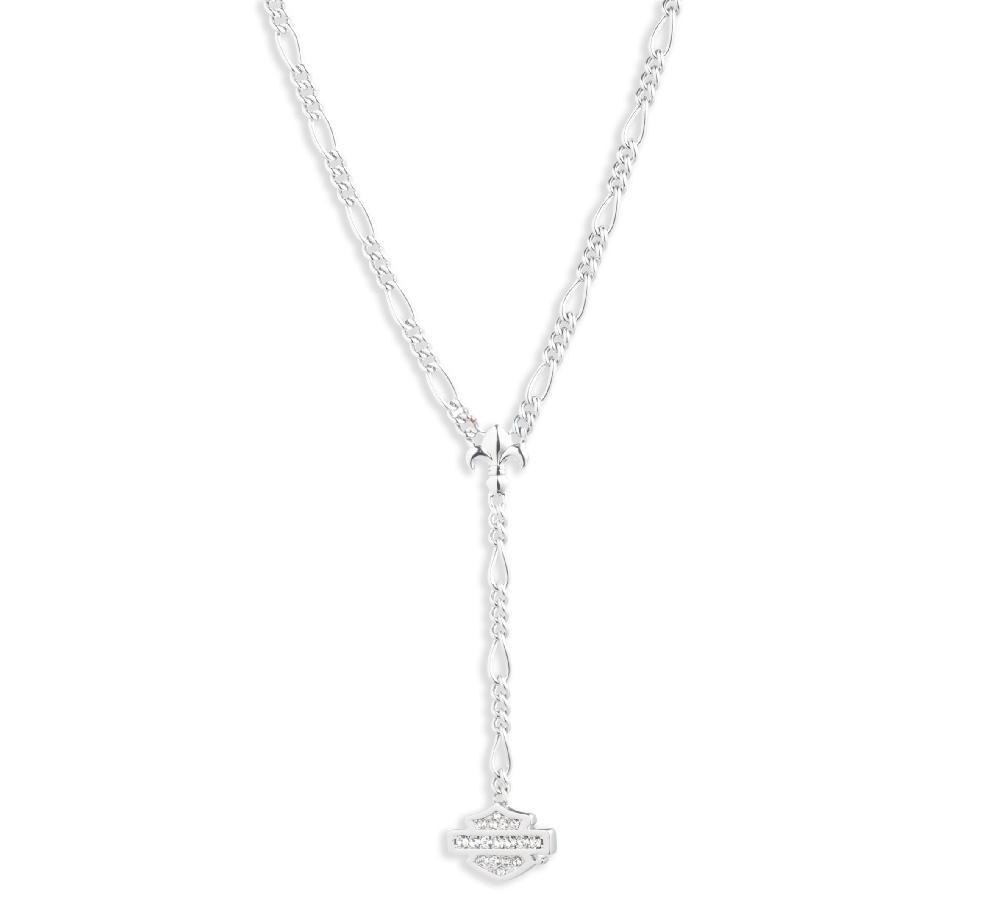 harley Women's 20" Bar & Shield Chain Drop Necklace