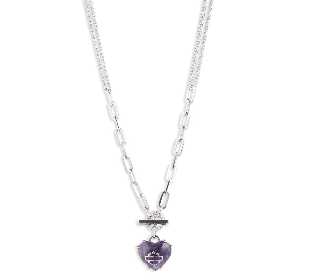 harley Women's 24" Amethyst Heart Necklace