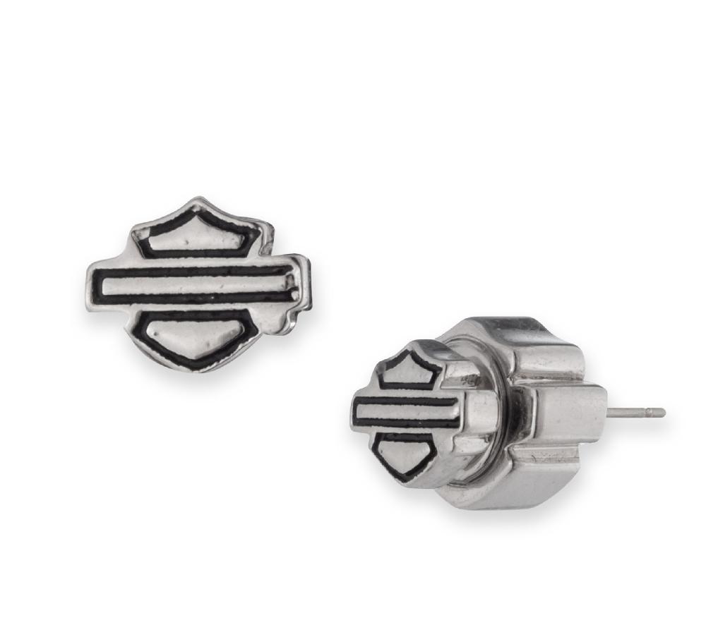 harley Women's 6MM Bar & Shield Stud Earrings
