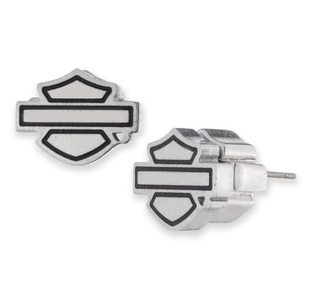Harley Women's 8MM Bar & Shield Stud Earrings