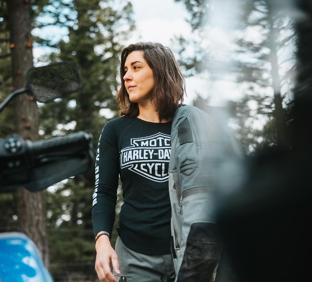 Harley Women's Authentic Bar & Shield Rib-Knit Top