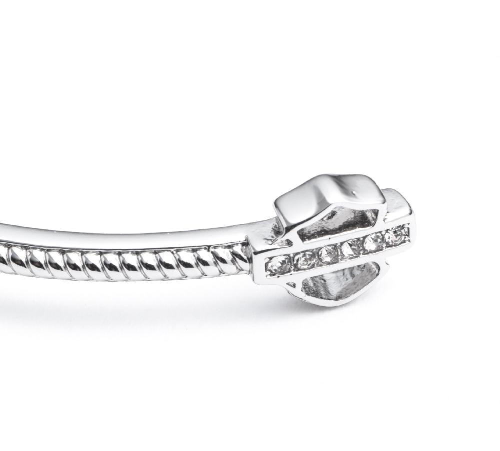Harley Women's Bar & Shield Hinged Cuff Bracelet