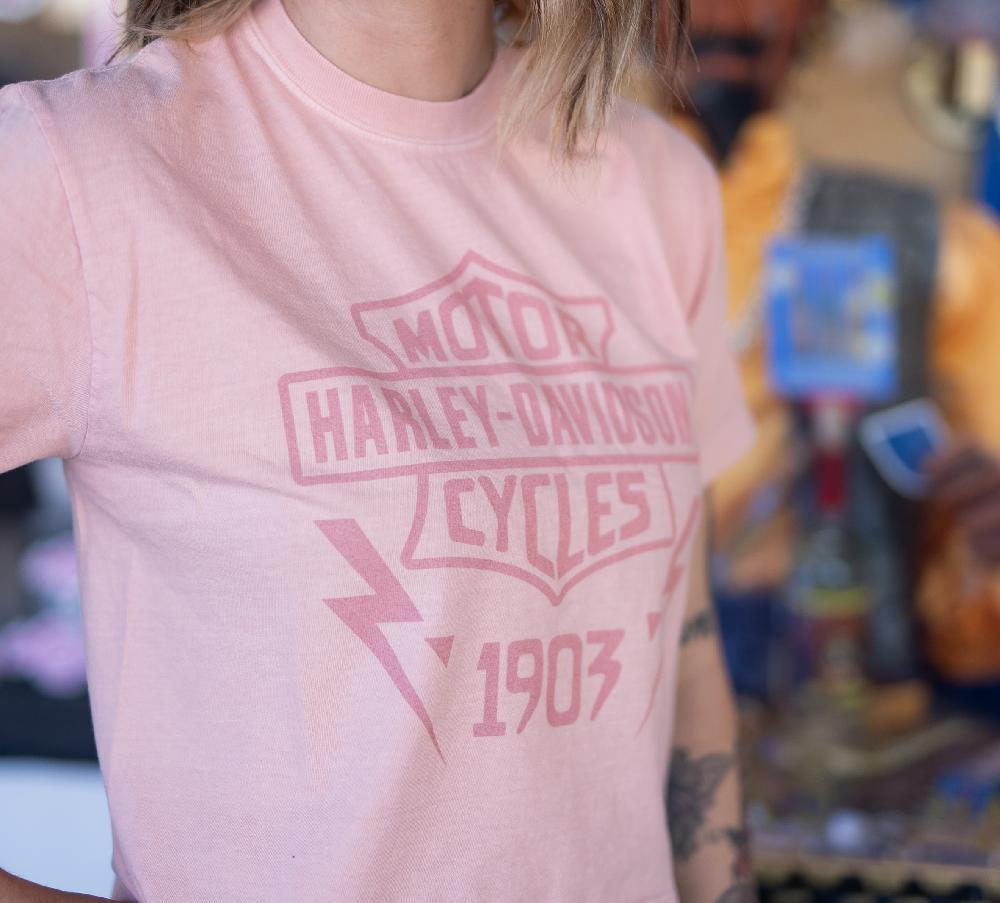 Harley Women's Bar & Shield Lightning Bolt Tee