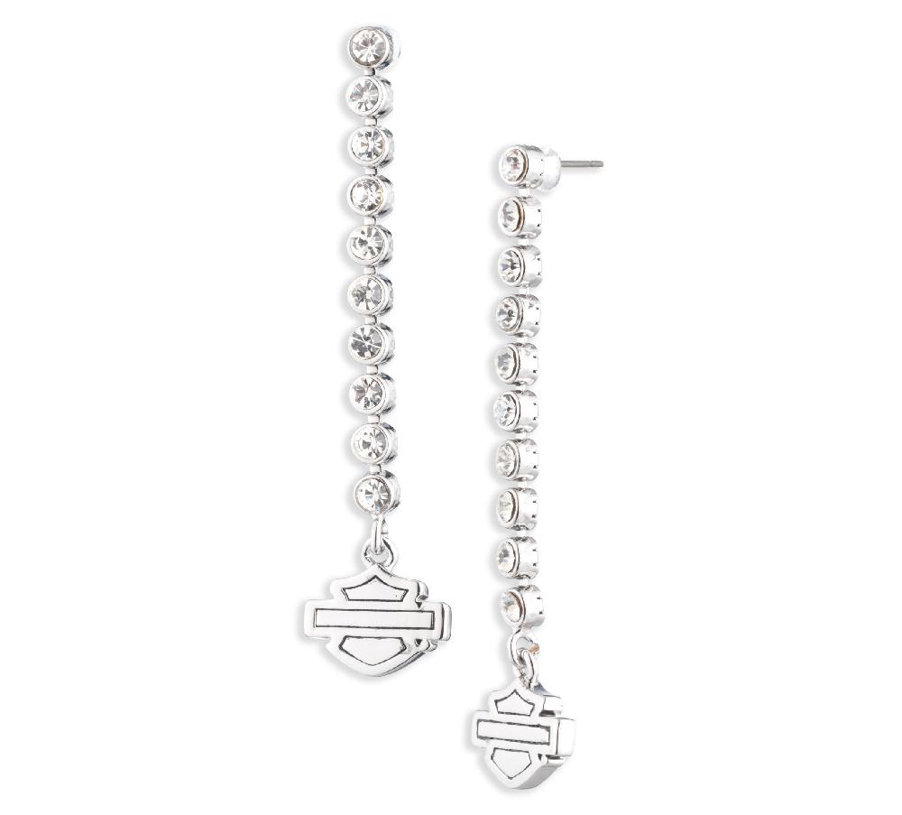 harley Women's Bar & Shield Logo Linear Earrings