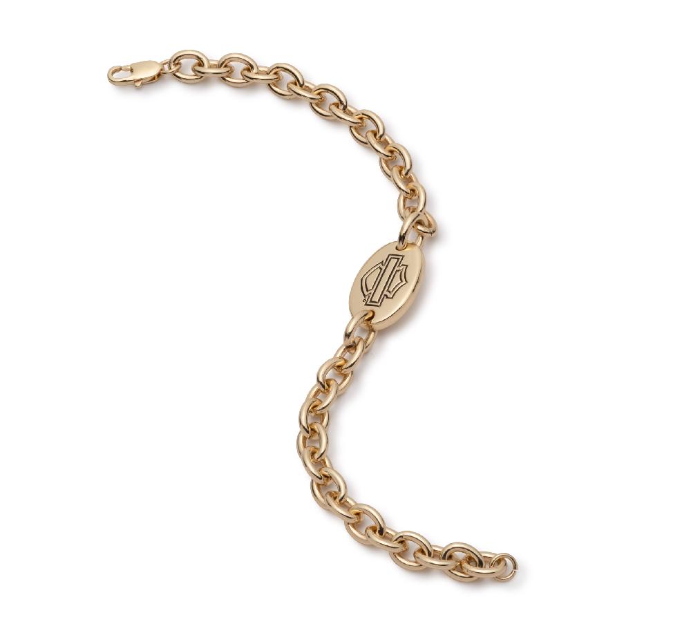 Harley Women's Bar & Shield Plaque Chain Bracelet