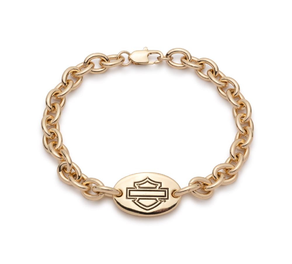 harley Women's Bar & Shield Plaque Chain Bracelet