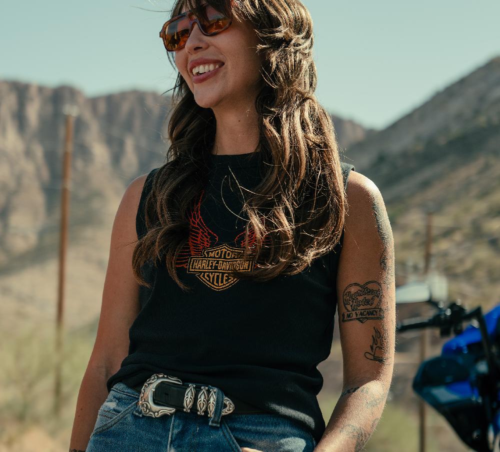 Harley Women's Chrome Eagle Ribbed Tank